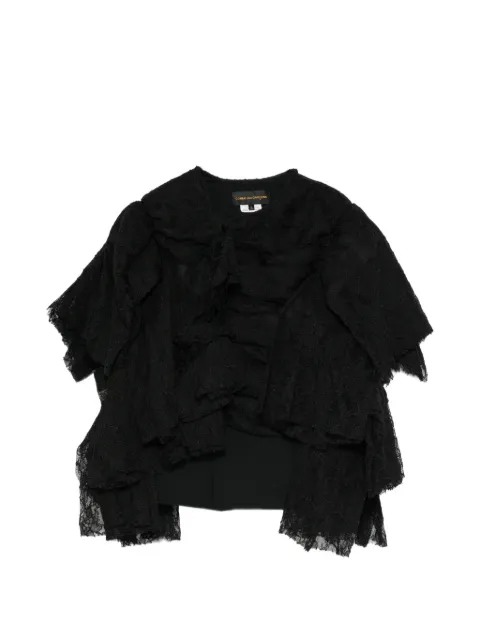 Comme Des Garçons chamarra con panel de encaje y volantes