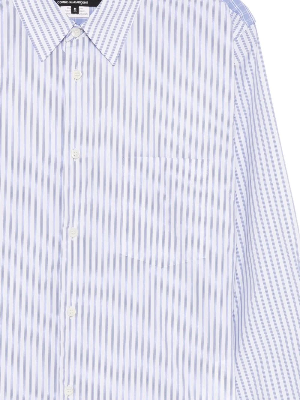 Comme des Garçons Homme Deux striped panelled shirt Wit