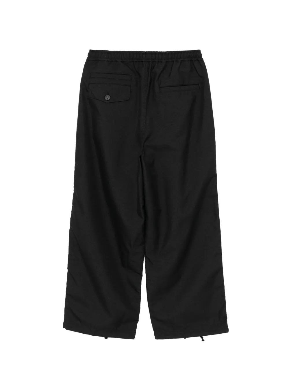 Comme des Garçons Homme Elastische broek met trekkoordmanchetten Zwart