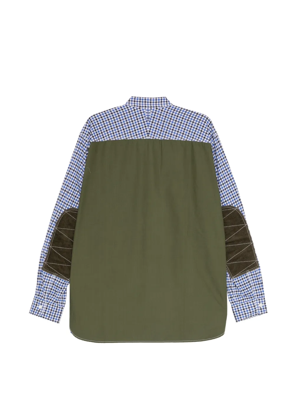 Junya Watanabe MAN Gelaagd overhemd met gingham-ruit en vlakken Blauw