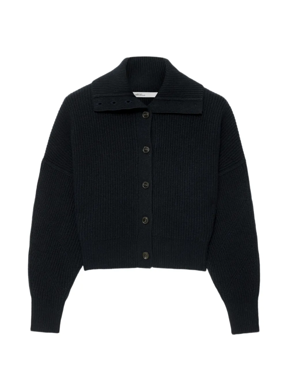 AllSaints cardigan en maille à design côtelé - Bleu AllSaints cardigan en maille à design côtelé - Bleu