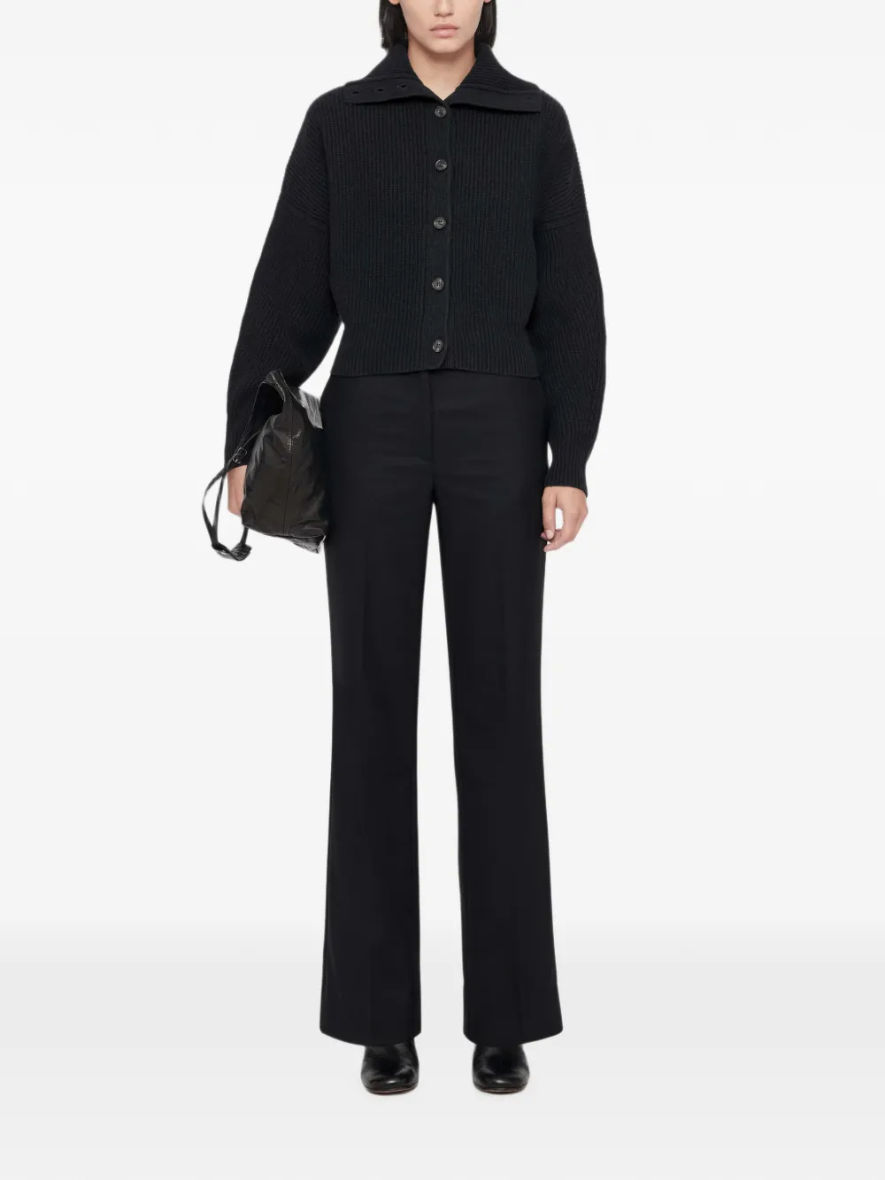 AllSaints ribbed-knit cardigan Blauw