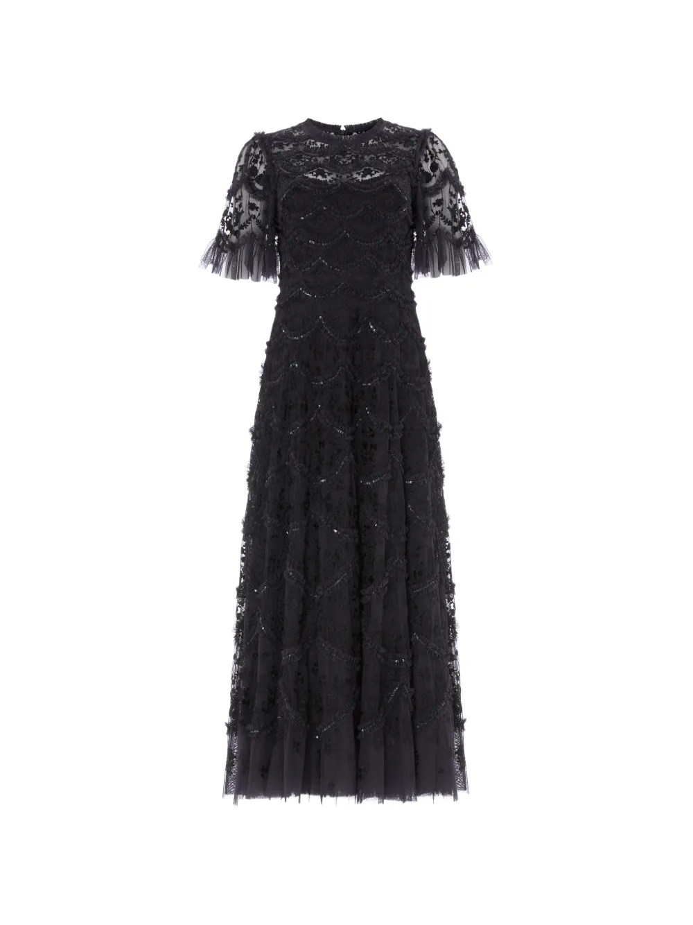 Needle & Thread sequin-embellished ruffled maxi dress