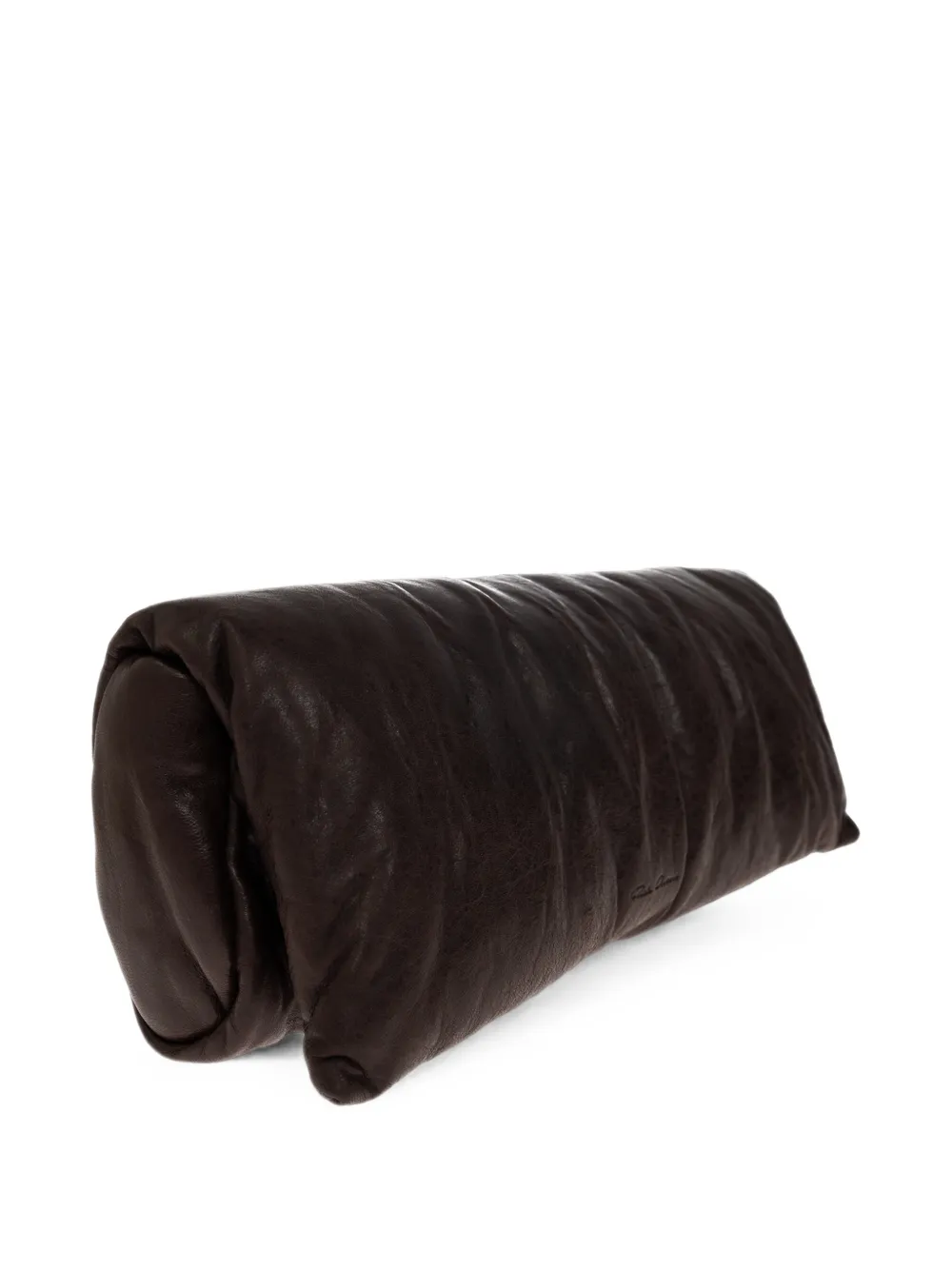 Rick Owens Soft Clutch met logo-reliëf Bruin