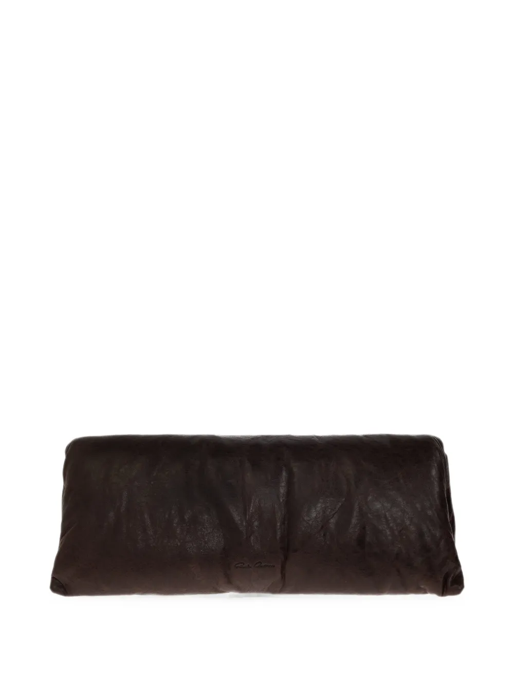 Rick Owens Soft Clutch met logo-reliëf Bruin