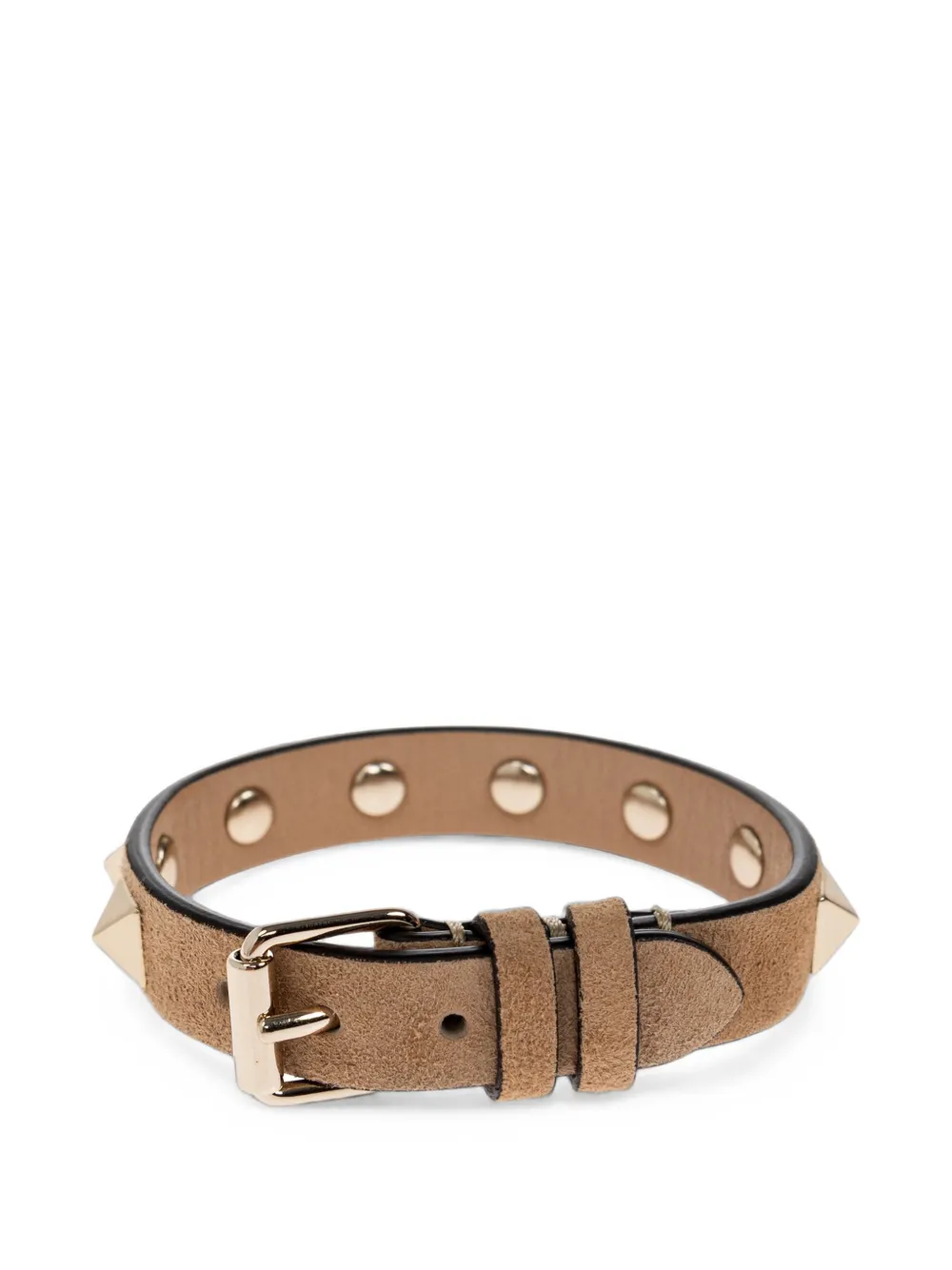 Valentino Garavani Rockstud suede bracelet - Toni neutri