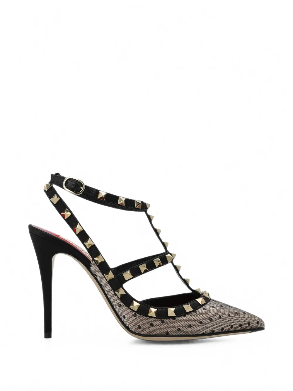 Valentino Garavani Rockstud Pumps aus Mesh mit Polka-Dot-Muster - Schwarz