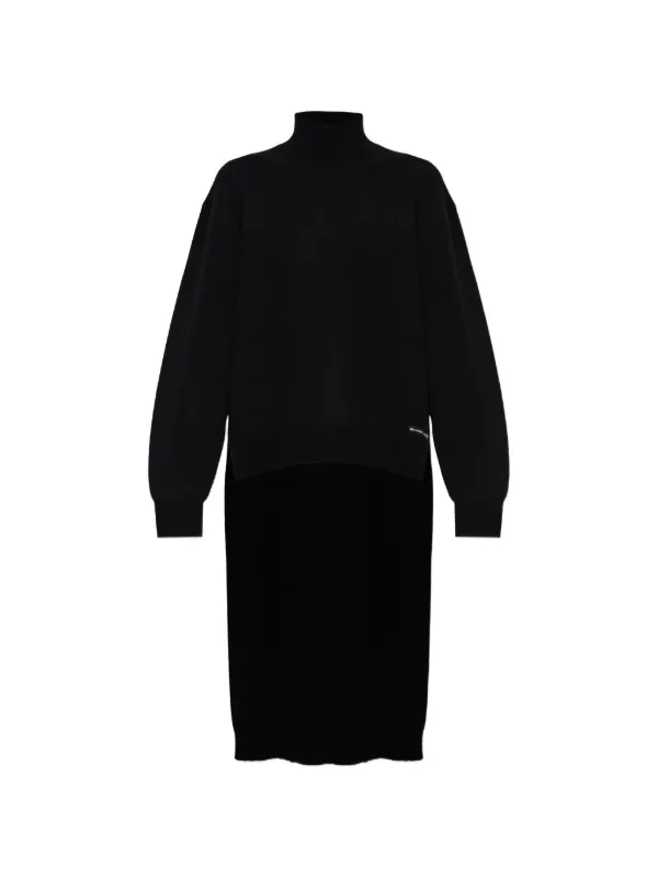 Alexander Wang Asymmetric-cut Logo-patch Sweater in Black