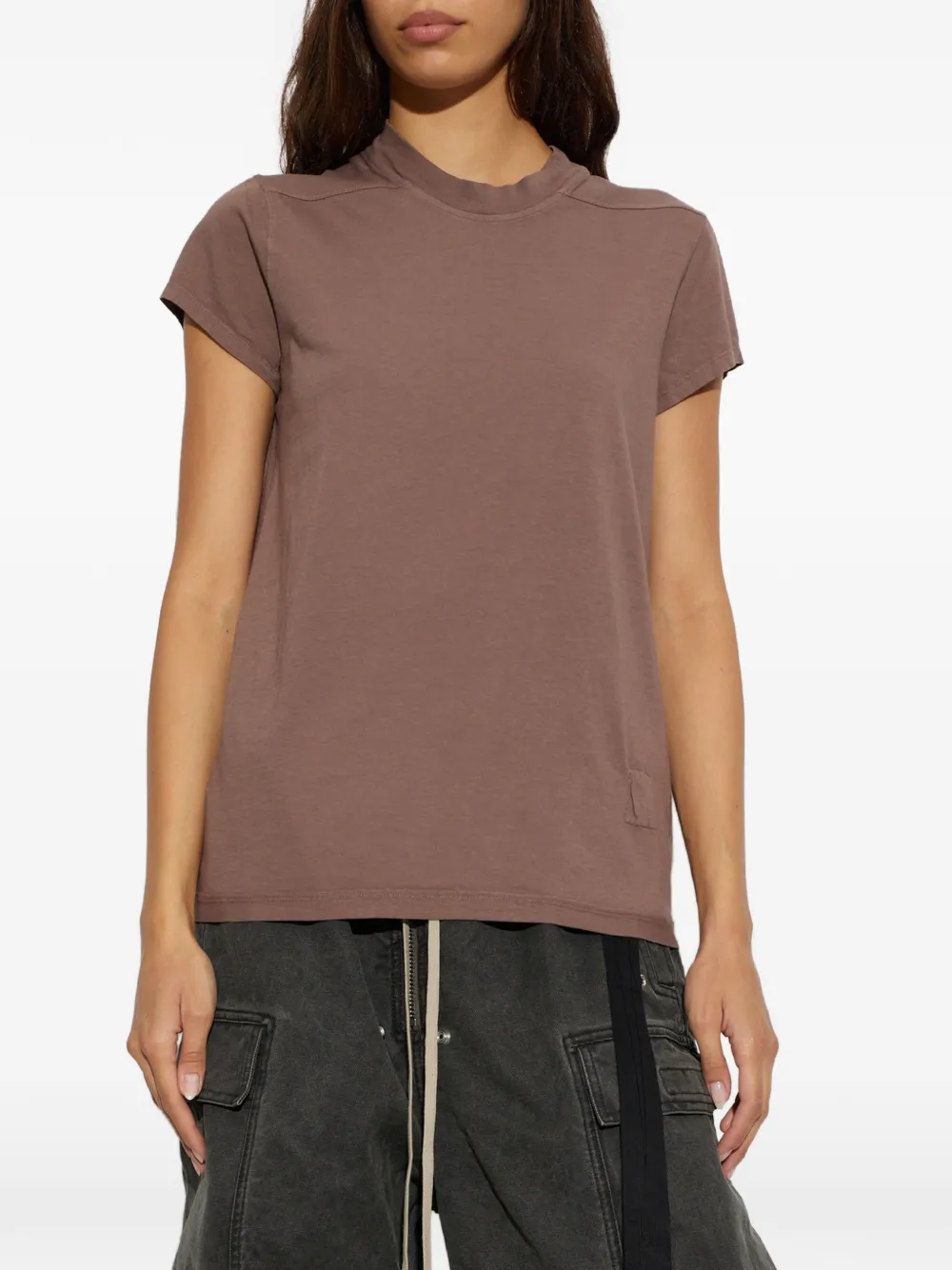 Rick Owens DRKSHDW Small Level T-shirt met geribbelde afwerking Paars
