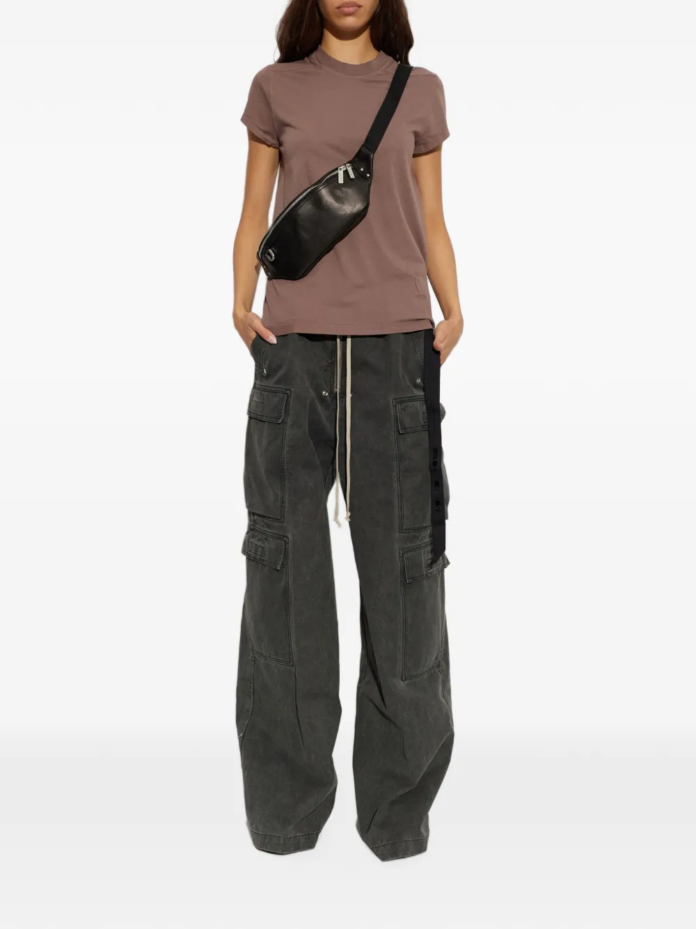 Rick Owens DRKSHDW Small Level T-shirt met geribbelde afwerking Paars