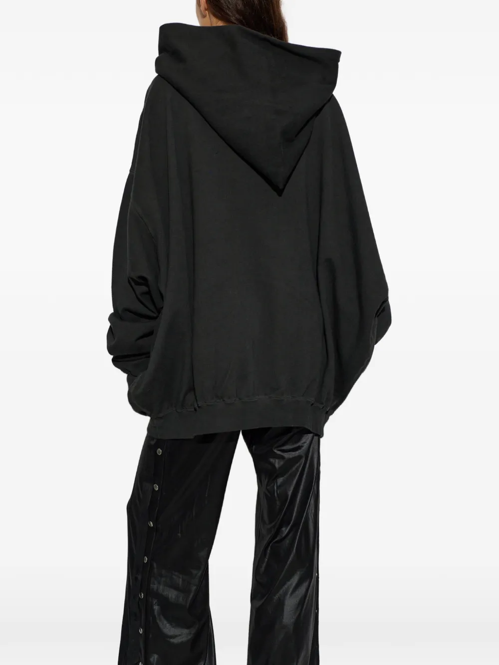 Rick Owens DRKSHDW Oversized hoodie met asymmetrische rits Zwart