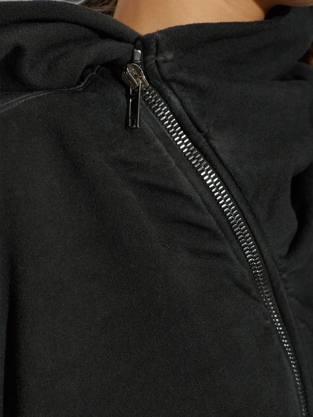 Rick Owens DRKSHDW Oversized hoodie met asymmetrische rits Zwart
