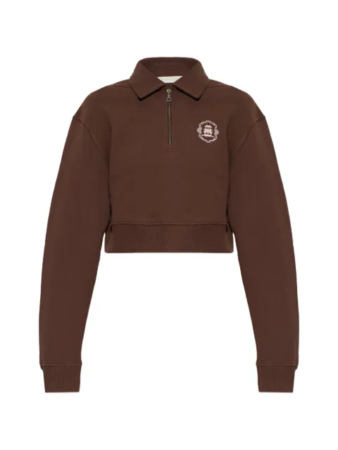 Palm Angels cropped quarter-zip sweater