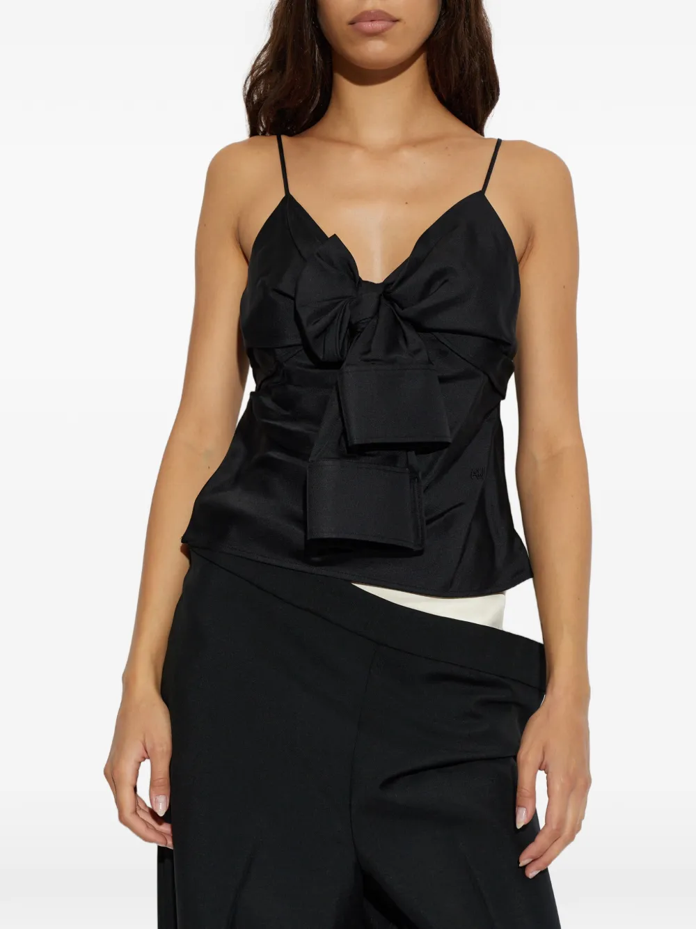 Alexander Wang bow-detail silk top Zwart