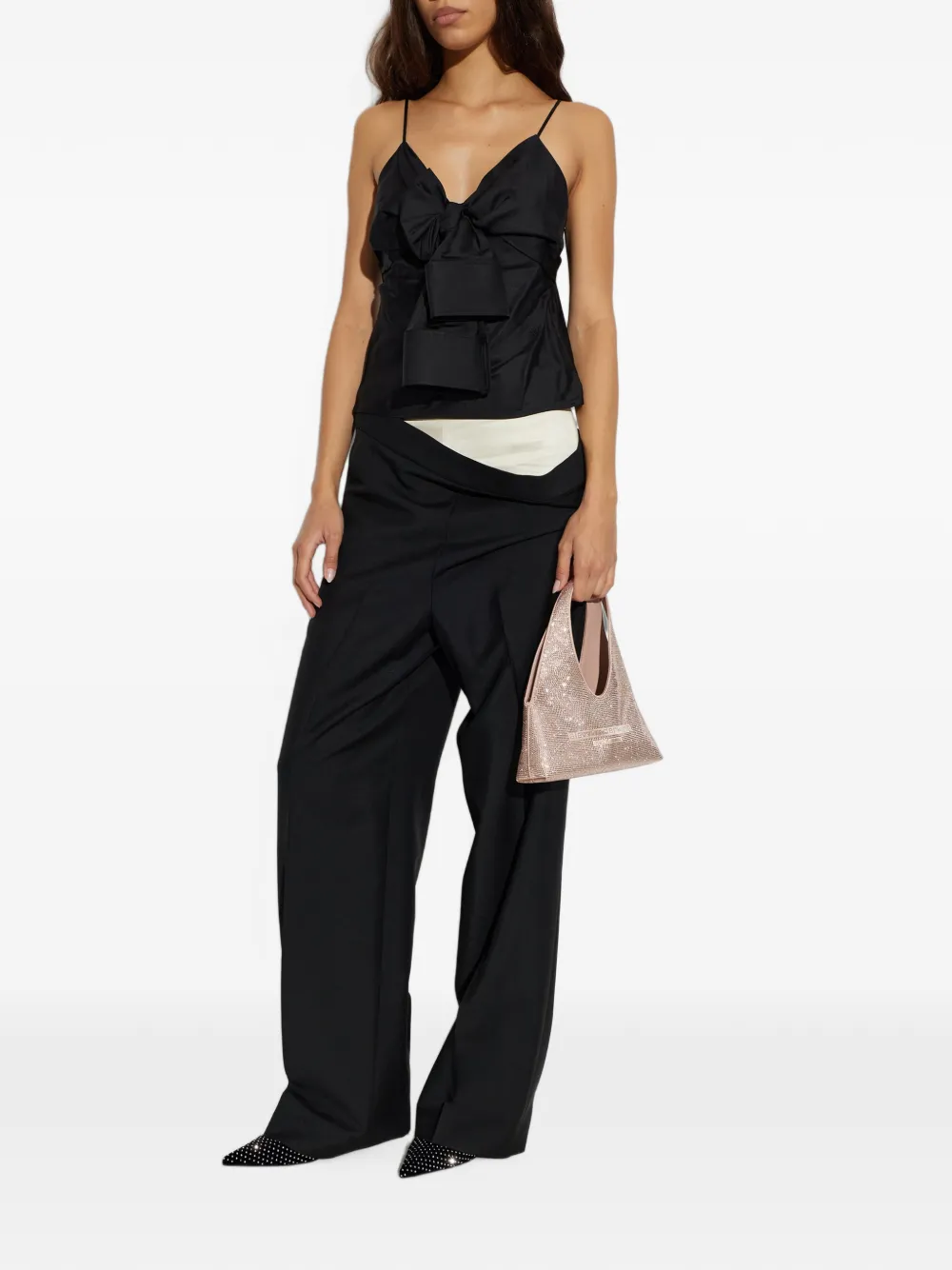 Alexander Wang bow-detail silk top Zwart