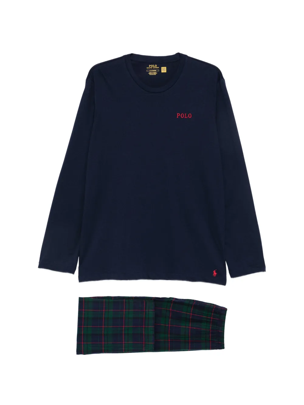 Polo Ralph Lauren logo-embroidered plaid pajamas - Blu