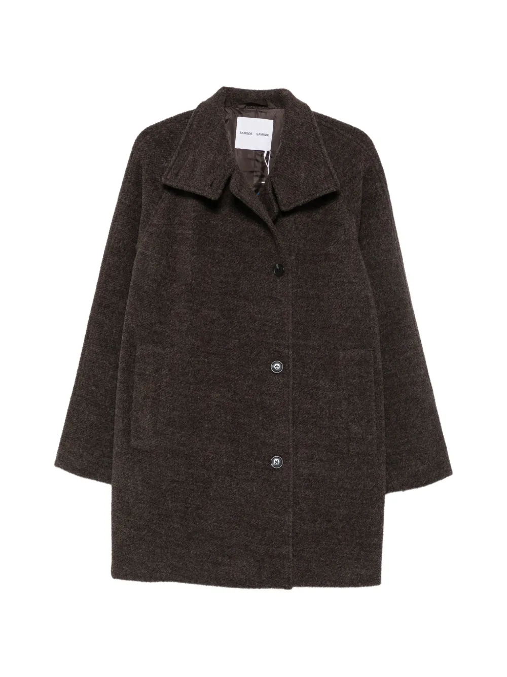 SAMSOE SAMSOE high-neck button-up coat - Marron SAMSOE SAMSOE high-neck button-up coat - Marron