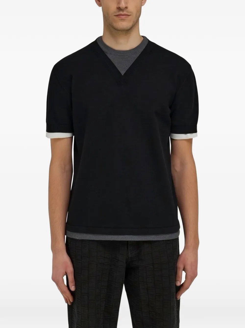 Ferragamo layered-sleeve T-shirt Zwart