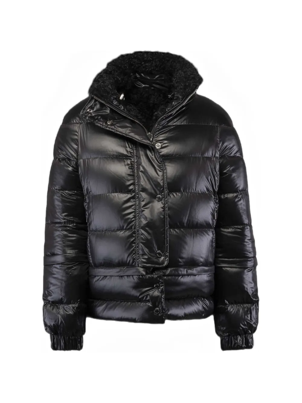 Moorer shearling-lined quilted jacket Zwart