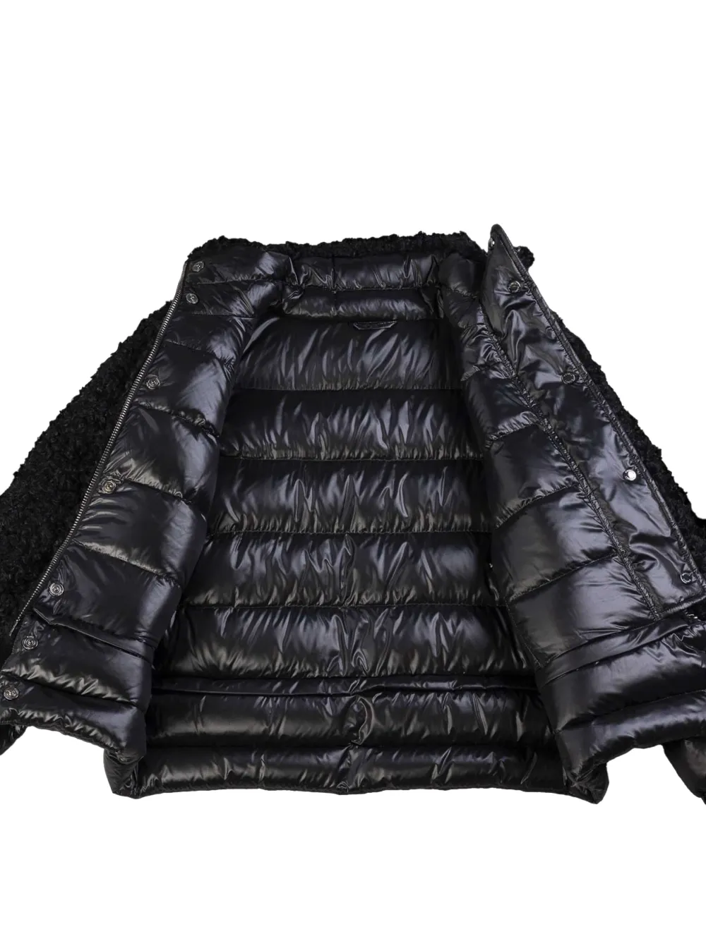 Moorer shearling-lined quilted jacket Zwart