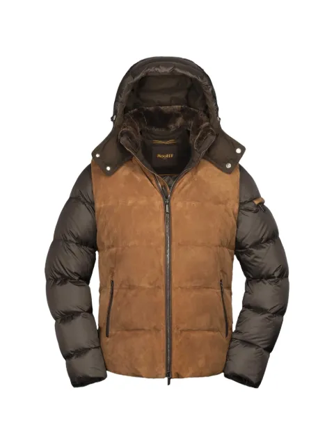 Moorer suede padded jacket