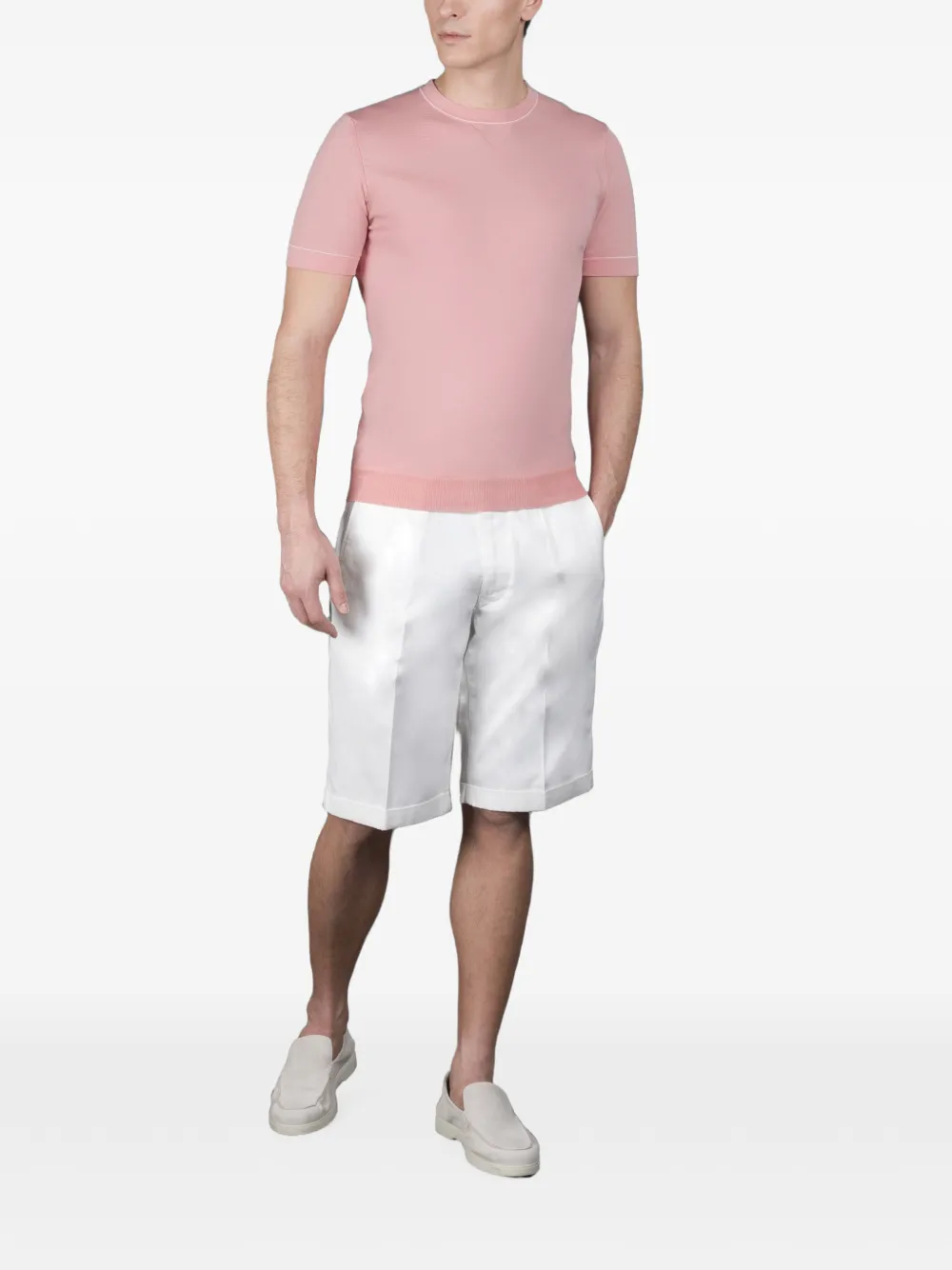 Moorer short-sleeve sweater Roze