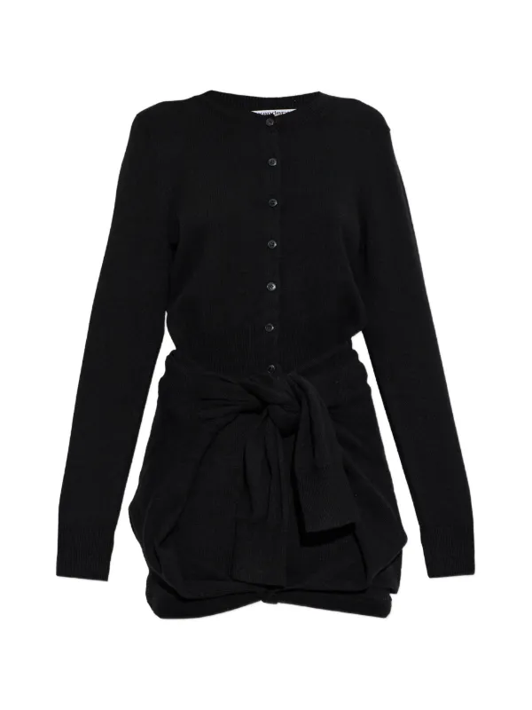 Alexander Wang Tie-waist Button-up Mini Dress in Black