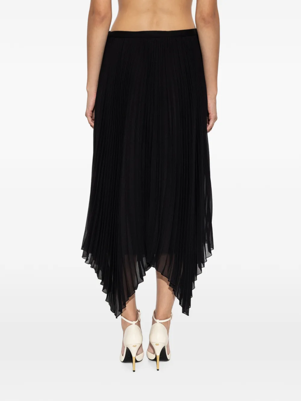 Valentino Garavani Asymmetrische plooirok Zwart