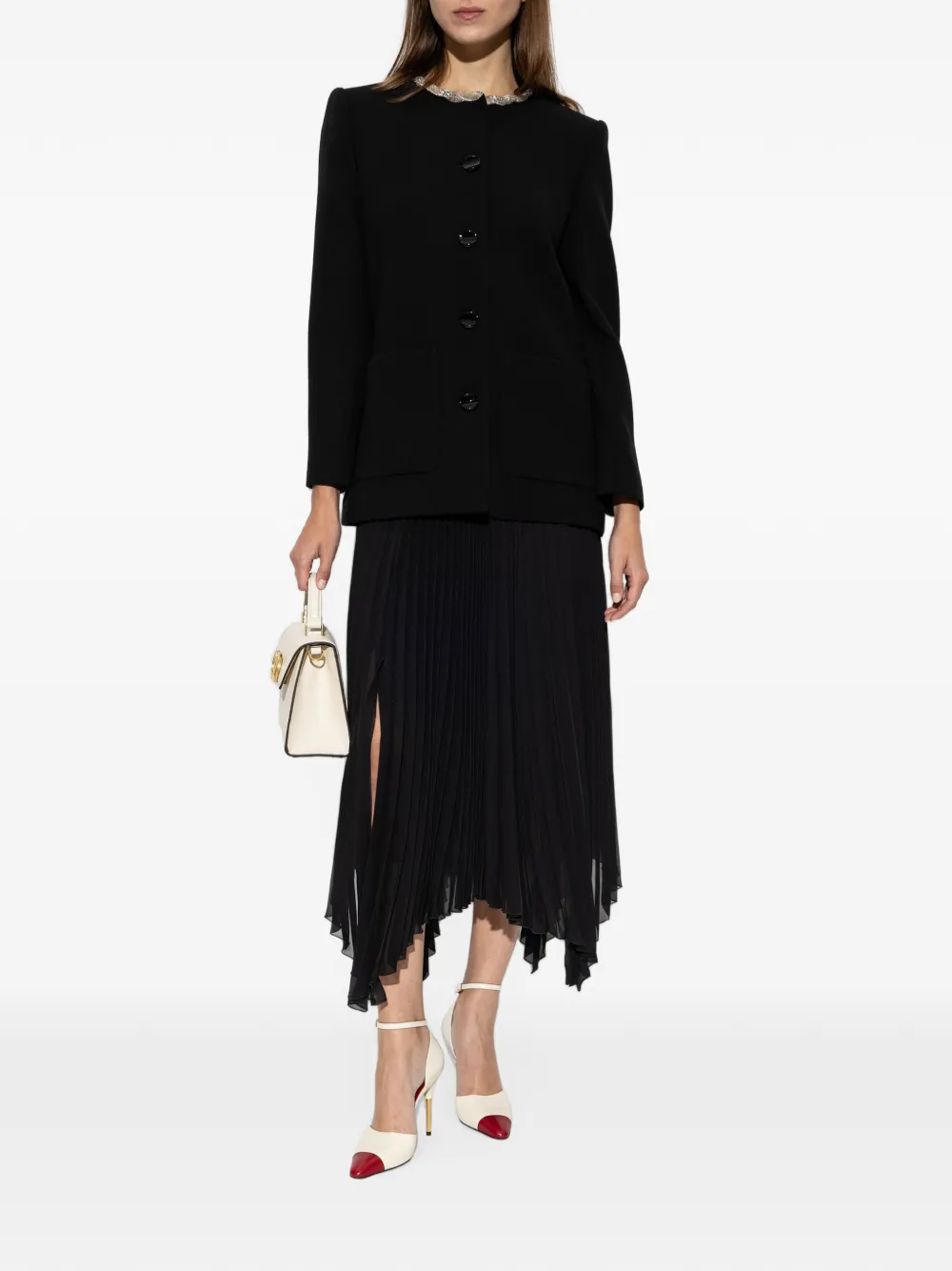 Valentino Garavani Asymmetrische plooirok Zwart