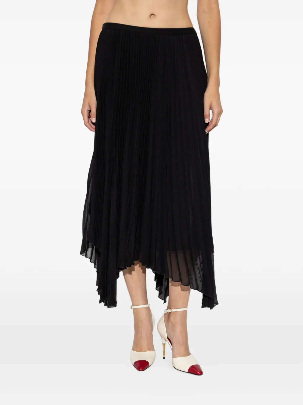 Valentino Garavani Asymmetrische plooirok Zwart