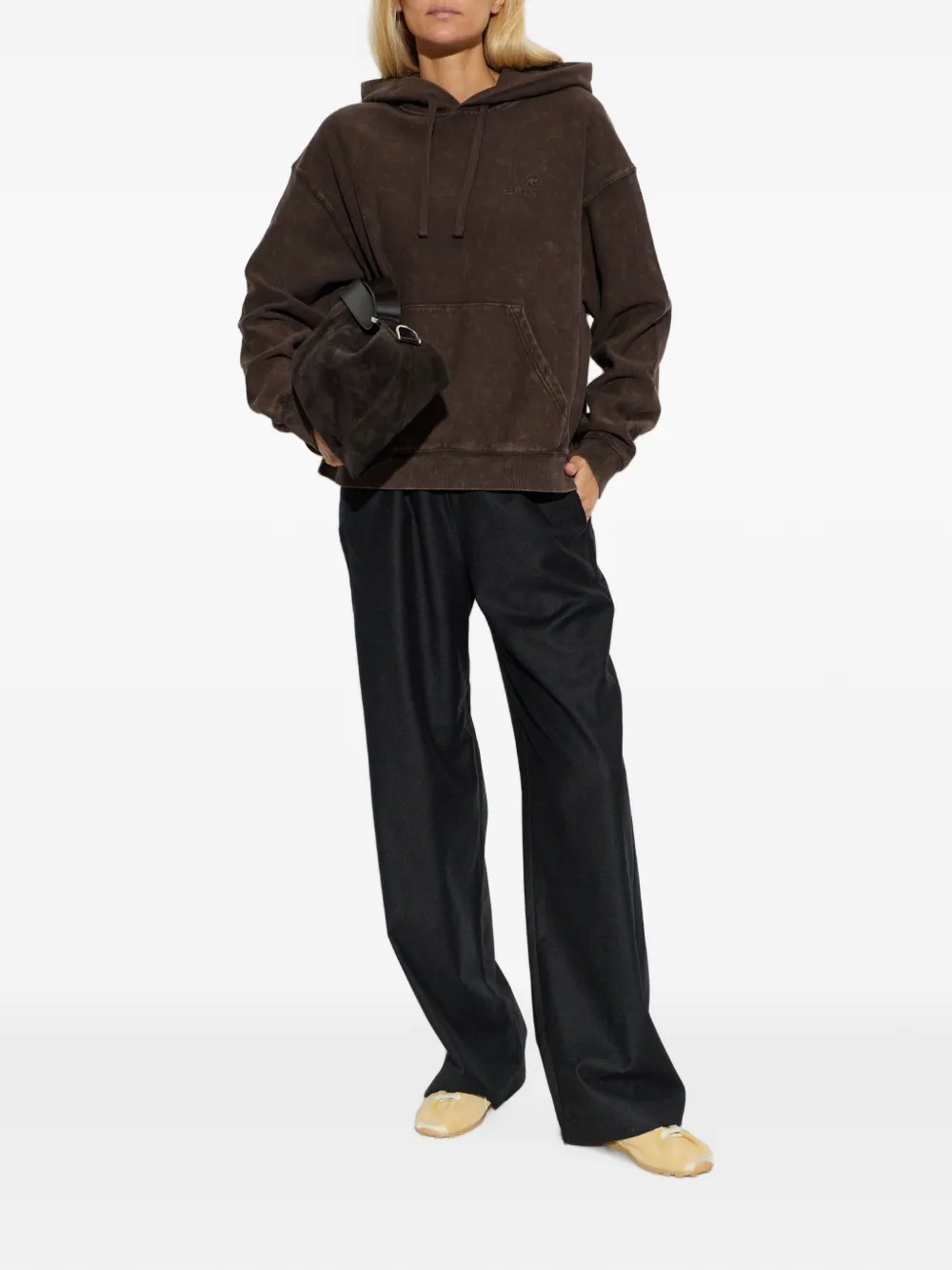 Carhartt WIP Lambert hoodie met geborduurd logo Bruin
