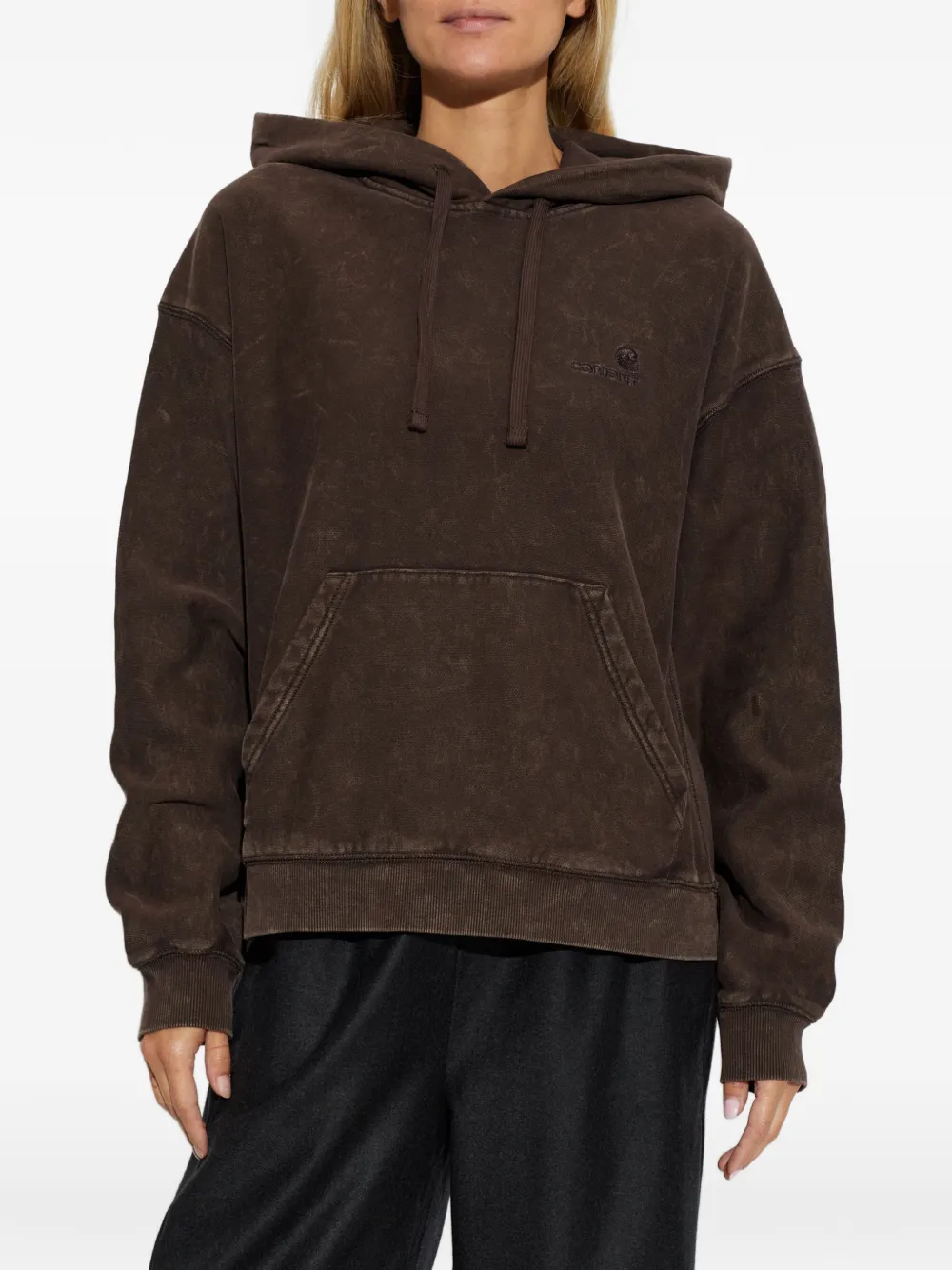 Carhartt WIP Lambert hoodie met geborduurd logo Bruin