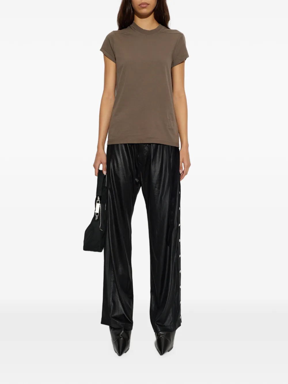 Rick Owens DRKSHDW Small Level T-shirt met decoratieve streep Bruin