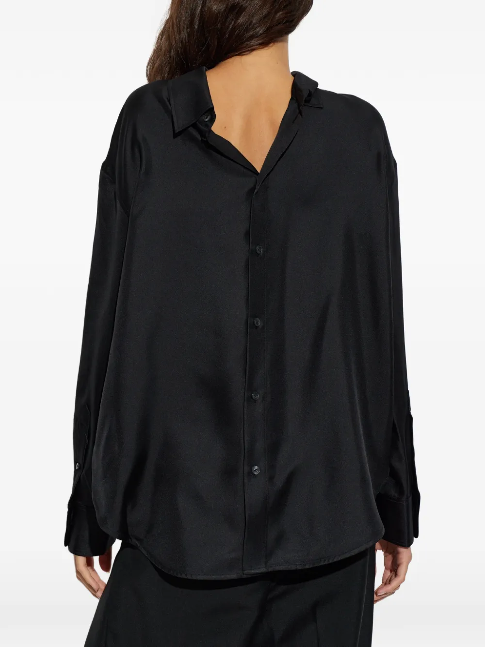 Alexander Wang Zijden blouse met omgekeerd detail Zwart