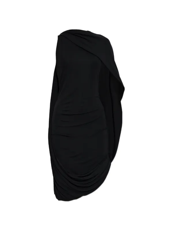 Alexander Wang Asymmetric Draped Midi Dress | Black