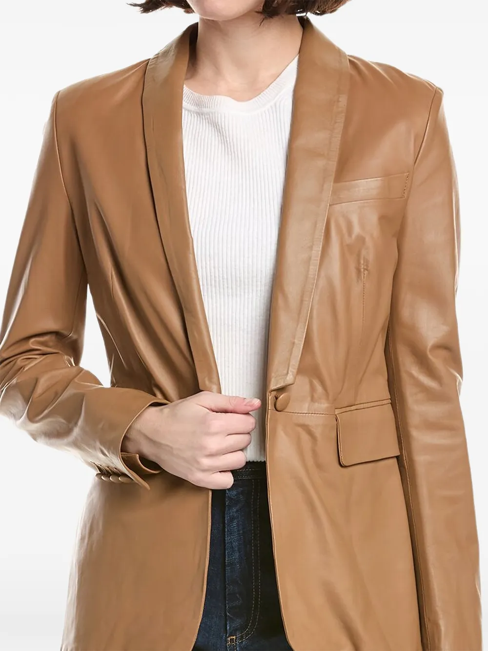 Eleventy Leren blazer Beige
