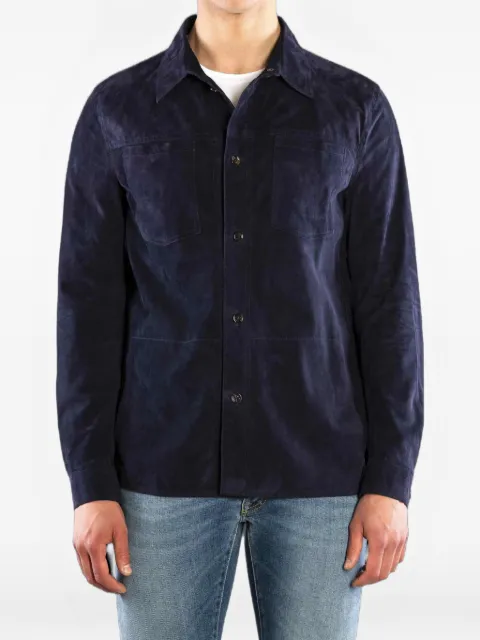 Moorer button-up suede jacket