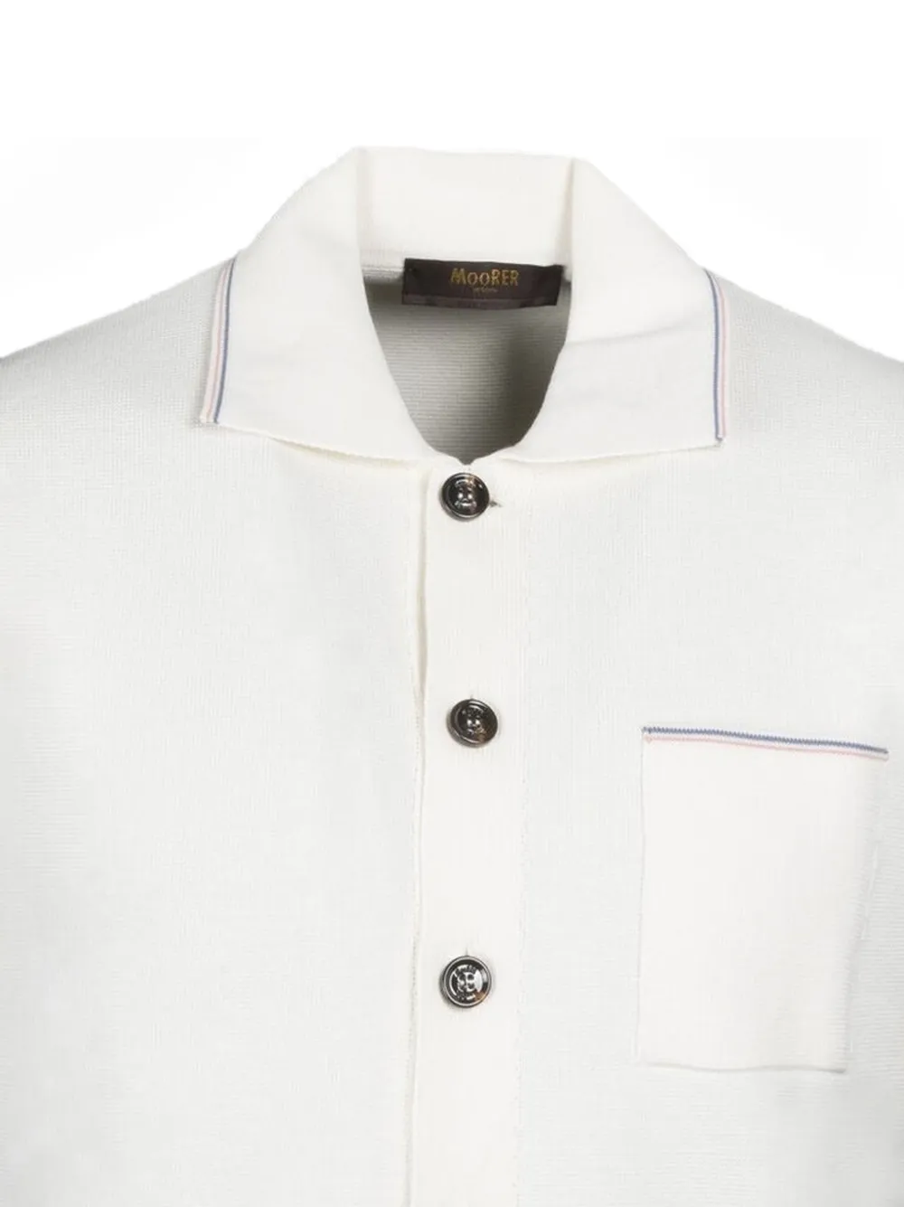 Moorer short-sleeve button-front shirt Wit