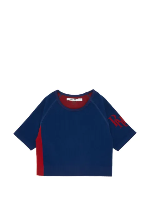 RHUDE logo-print cropped top