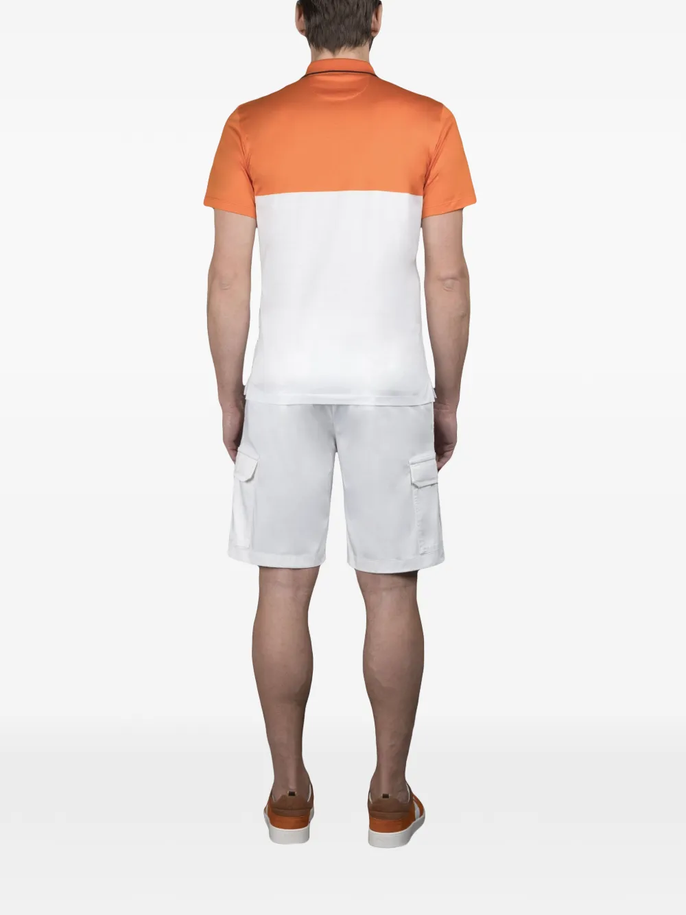 Moorer colour-block zip-fastening sweater Oranje