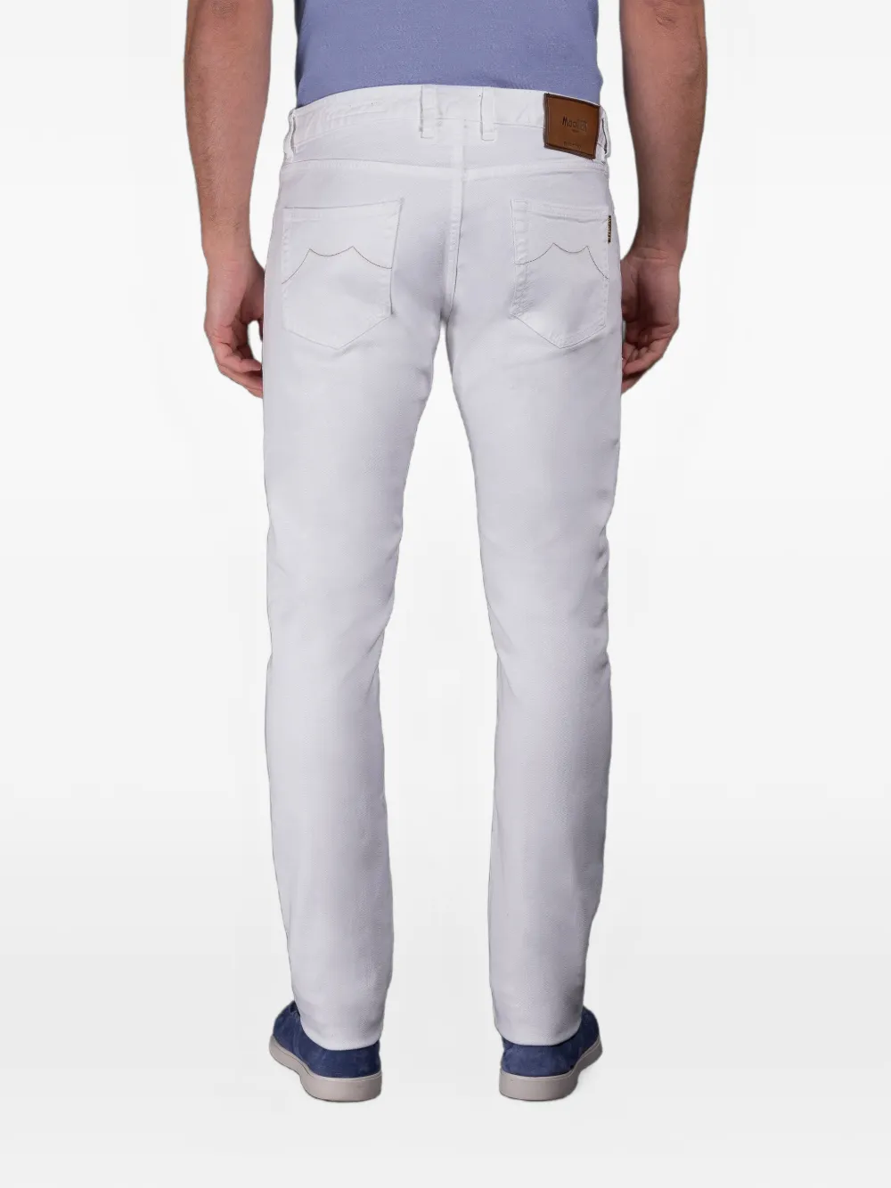 Moorer Jeans met vijf zakken Wit