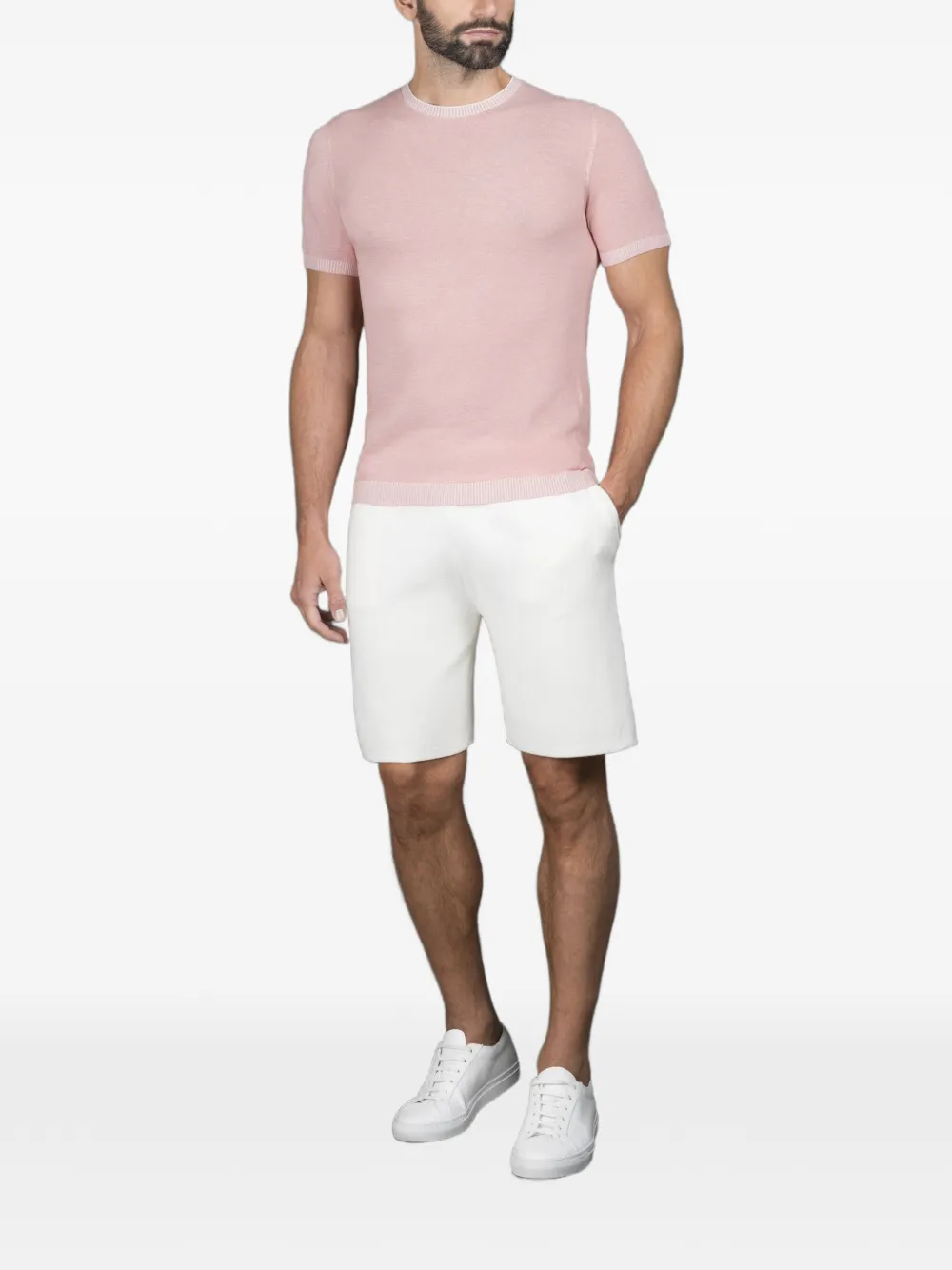 Moorer short-sleeve sweater Roze