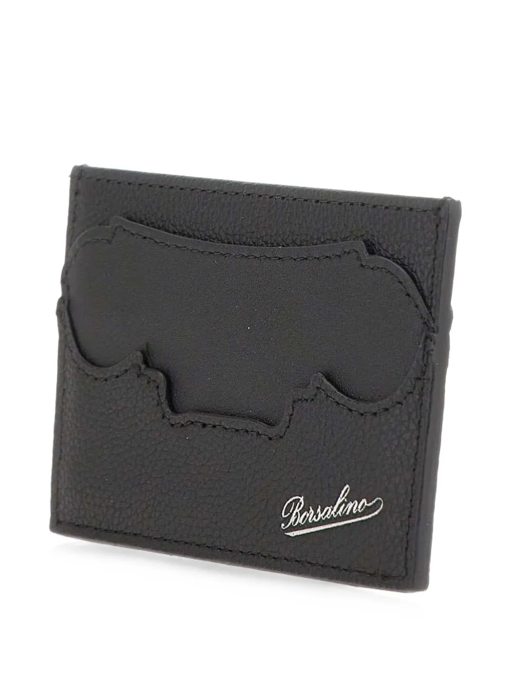 Borsalino Pasjeshouder met logoprint Zwart