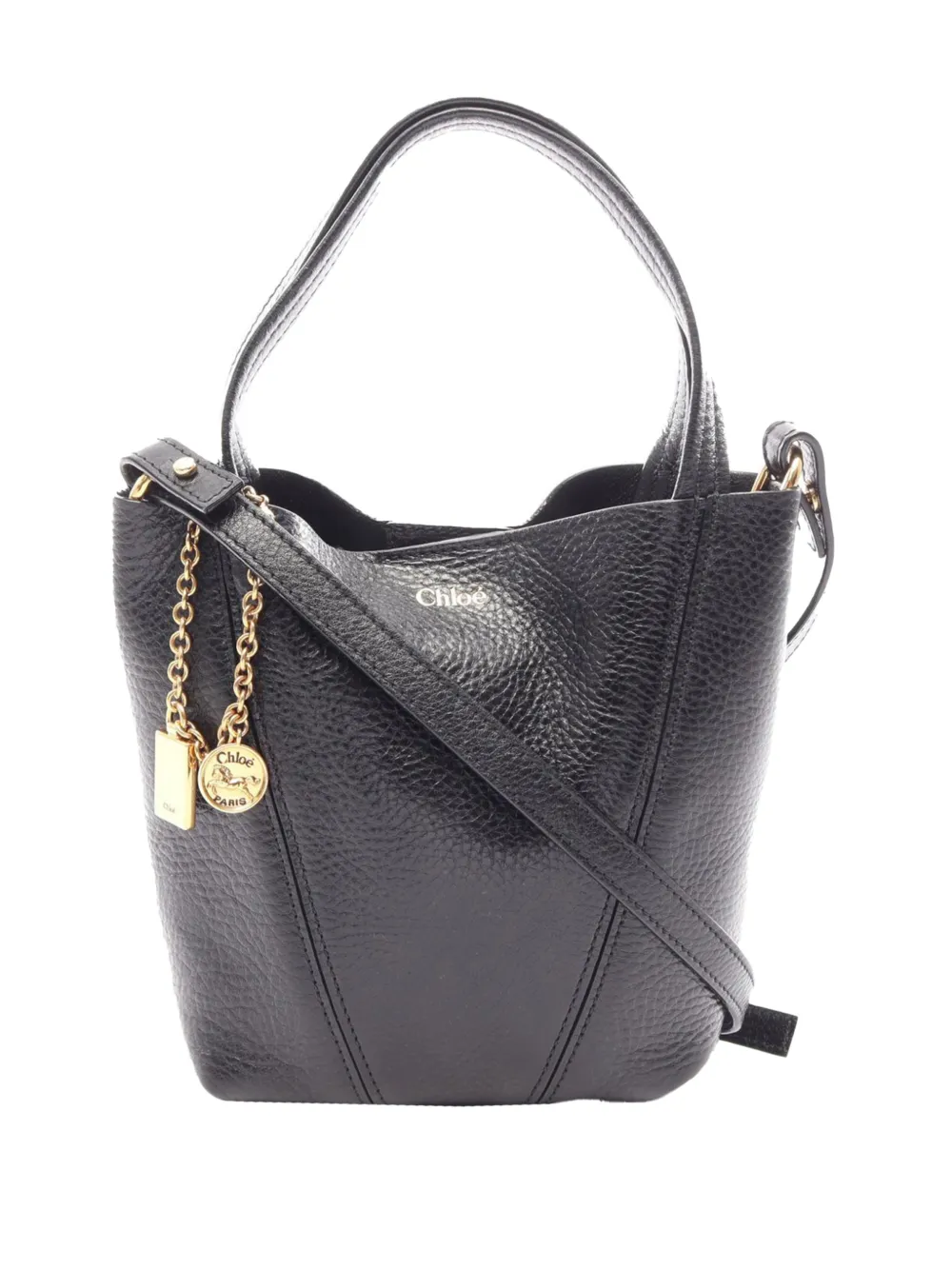 Chloé Pre-Owned 2000-2026 Small Grained Calfskin Spin satchel - Nero