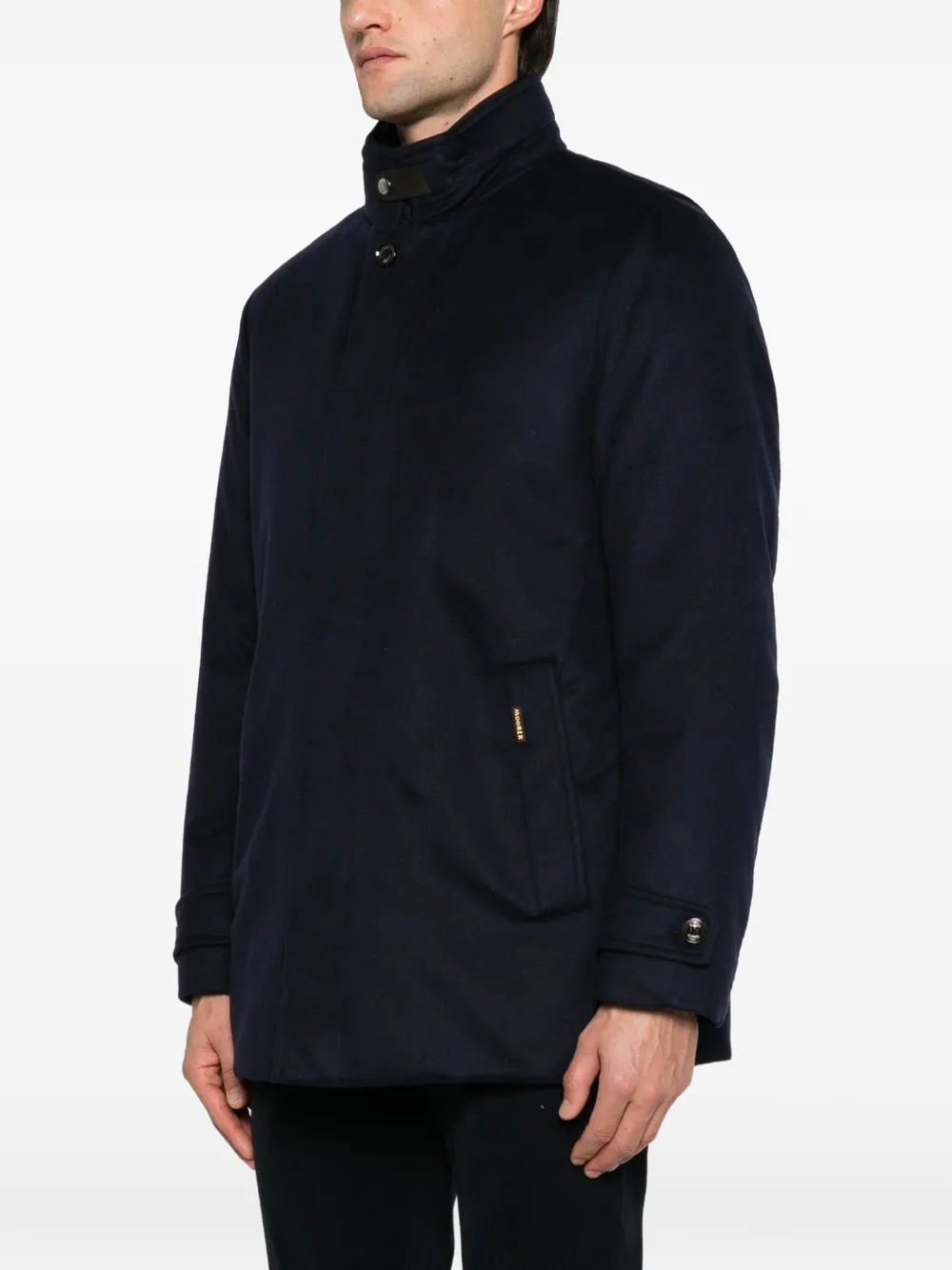 Moorer high-neck buttoned jacket Blauw