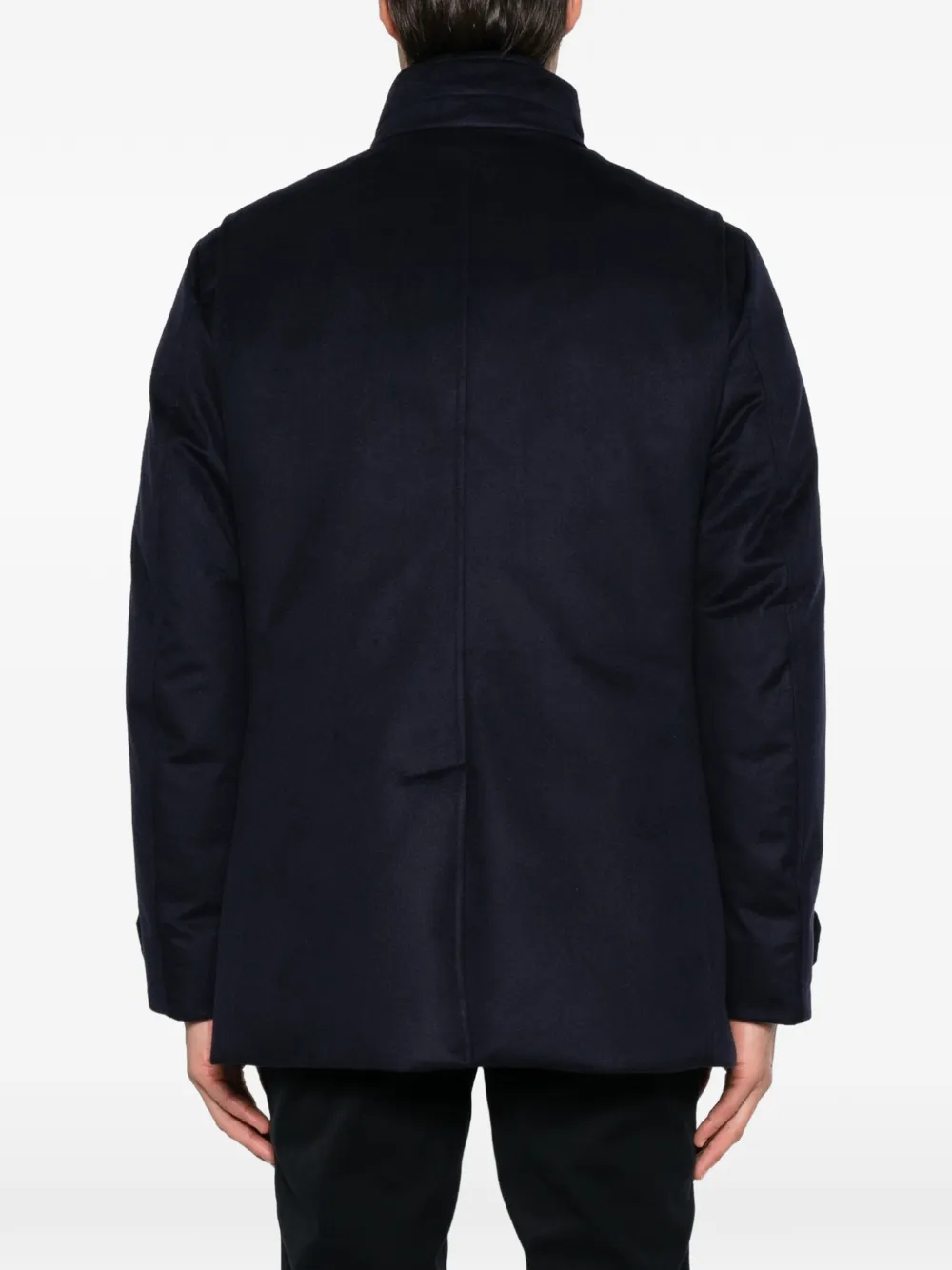 Moorer high-neck buttoned jacket Blauw