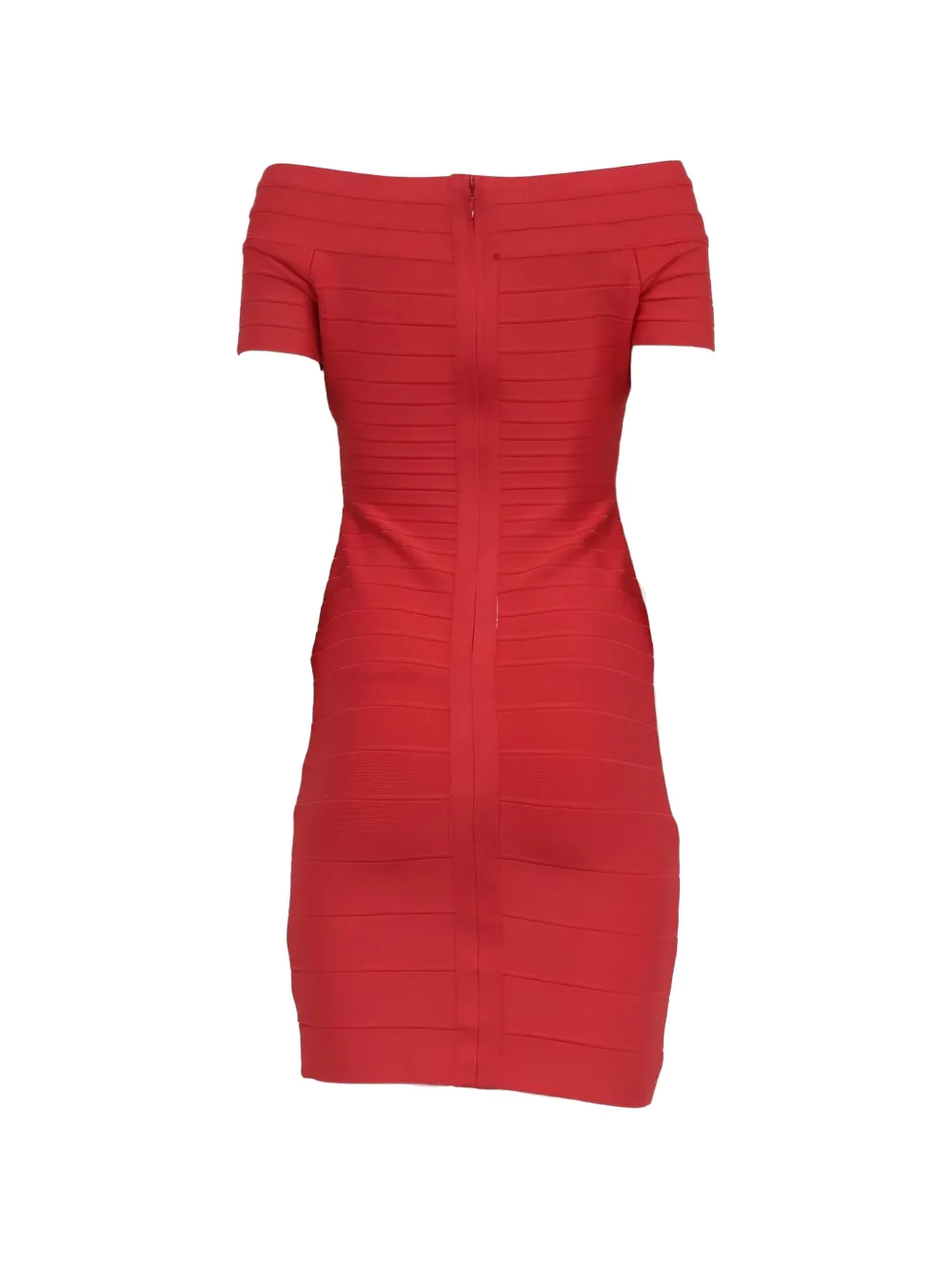 Hervé Léger Pre-Owned 2021 off-shoulder bodycon mini dress - Red