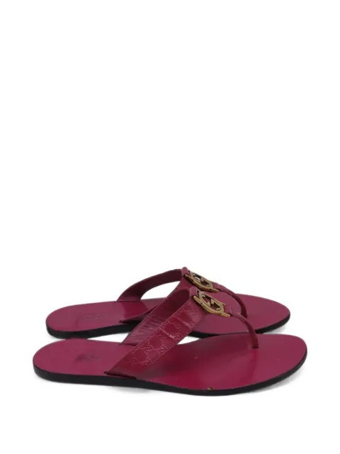 Gucci Pre-Owned Interlocking G Guccissima thong sandals