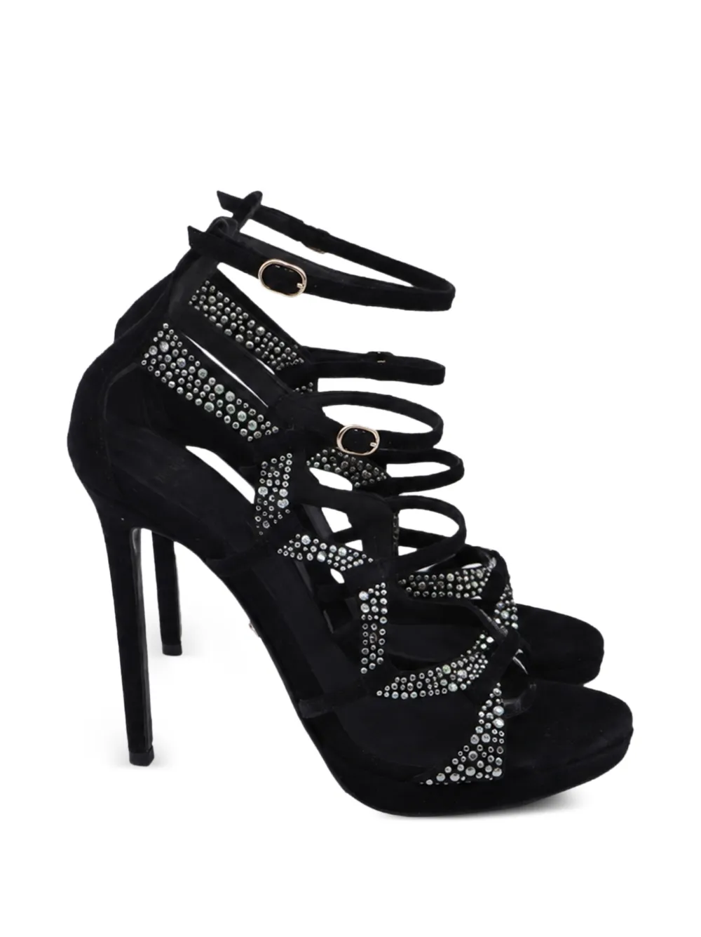 Versace Pre-Owned sandales gladiateur ornées de cristaux - Noir Versace Pre-Owned sandales gladiateur ornées de cristaux - Noir