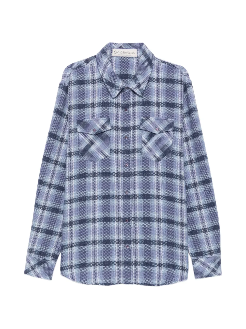 GOD'S TRUE LINEN plaid-check button-down shirt - Blu